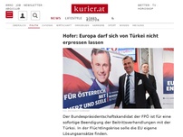 Bild zum Artikel: Hofer: Europa darf sich von Türkei nicht erpressen lassen