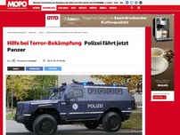 Bild zum Artikel: Hilfe bei Terror-Bekämpfung: Polizei fährt jetzt Panzer