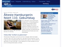 Bild zum Artikel: Älteste Hamburgerin feiert 110. Geburtstag