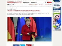Bild zum Artikel: Reaktion auf Wahlsieg: Merkel erinnert Trump an demokratische Werte