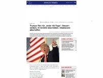 Bild zum Artikel: Trumps Plan für „erste 100 Tage“: Steuern senken, Kriminelle abschieben, Obamacare abschaffen