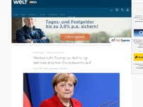 Bild zum Artikel: Kanzlerin zur US-Wahl: Merkel ruft Trump zu Achtung demokratischer Grundwerte auf 