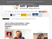 Bild zum Artikel: 'Donald, willst du mich heiraten?': Clinton hat Kampf ums Weiße Haus noch nicht aufgegeben