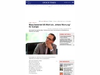 Bild zum Artikel: Maas bewertet US-Wahl als „bittere Warnung“ für Europa