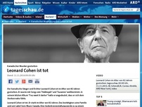 Bild zum Artikel: Singer-Songwriter Leonard Cohen ist tot