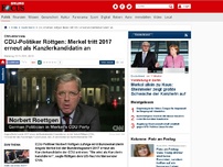 Bild zum Artikel: CNN-Interview - CDU-Politiker Röttgen: Merkel tritt 2017 erneut als Kanzlerkandidatin an