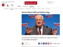 Bild zum Artikel: Vaclav Klaus hofft auf Hofers Sieg