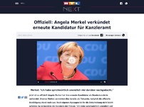 Bild zum Artikel: Offiziell: Angela Merkel verkündet erneute Kandidatur für Kanzleramt