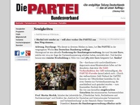 Bild zum Artikel: Merkel tritt wieder an – will aber vorher Die PARTEI aus dem Weg räumen…