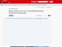 Bild zum Artikel: Emnid-Meinungstrend - Gibt Merkel heute ihre Kanzlerkandidatur bekannt? Mehrheit der Deutschen wäre dafür