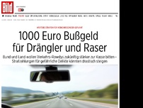 Bild zum Artikel: Verkehrssünder - 1000 Euro Bußgeld für Drängler und Raser