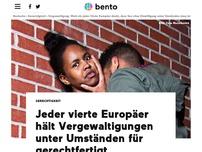 Bild zum Artikel: Jeder vierte Europäer hält Vergewaltigungen unter bestimmten Umständen für gerechtfertigt
