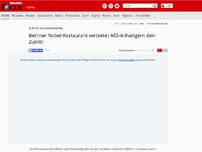 Bild zum Artikel: Aufruhr um Verbotsschild - Berliner Nobel-Restaurant verbietet AfD-Anhängern den Zutritt