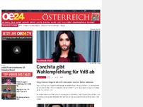 Bild zum Artikel: Conchita gibt Wahlempfehlung für VdB ab