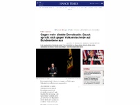 Bild zum Artikel: Gegen mehr direkte Demokratie: Gauck spricht sich gegen Volksentscheide auf Bundesebene aus