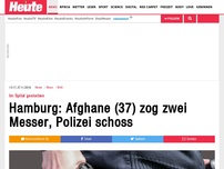 Bild zum Artikel: Im Spital gestorben: Hamburg: Afghane (37) zog zwei Messer, Polizei schoss