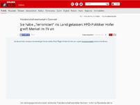 Bild zum Artikel: Präsidentschaftswahlkampf in Österreich - Sie habe „Terroristen“ ins Land gelassen: FPÖ-Politiker Hofer greift Merkel im TV an