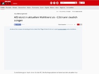 Bild zum Artikel: Insa-Meinungstrend - AfD stürzt in aktuellem Wahltrend ab - CDU kann deutlich zulegen