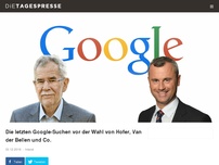 Bild zum Artikel: Die letzten Google-Suchen vor der Wahl von Hofer, Van der Bellen und Co.