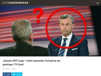 Bild zum Artikel: „Dreiste ORF-Lüge“: Hofer bestreitet Teilnahme am gestrigen TV-Duell