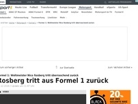 Bild zum Artikel: Hammer! Rosberg tritt aus Formel 1 zurück