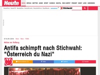 Bild zum Artikel: Aktion vor Hofburg: Antifa schimpft nach Stichwahl: 'Österreich du Nazi'