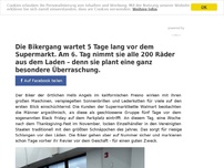 Bild zum Artikel: Die Bikergang wartet 5 Tage lang vor den Supermarkt. Am 6. Tag nimmt sie alle 200 Räder aus dem Laden – denn sie plant eine ganz besondere Überraschung.