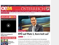Bild zum Artikel: FPÖ auf Platz 1, Kern holt auf