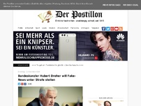 Bild zum Artikel: Bundeskanzler Hubert Dreher will Fake-News unter Strafe stellen