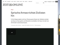 Bild zum Artikel: Aleppo: Syrische Armee richtet Zivilisten hin