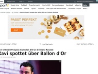 Bild zum Artikel: Ballon d'Or: Xavi kritisiert Ronaldo-Wahl