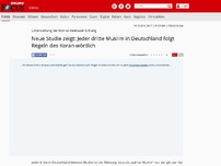 Bild zum Artikel: Untersuchung der Konrad-Adenauer-Stiftung - Neue Studie zeigt: Jeder dritte Muslim in Deutschland folgt Regeln des Koran wörtlich