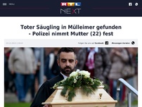 Bild zum Artikel: Toter Säugling in Mülleimer gefunden - Polizei nimmt Mutter (22) fest