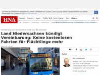 Bild zum Artikel: Land Niedersachsen kündigt Vereinbarung: Keine kostenlosen Fahrten für Flüchtlinge mehr