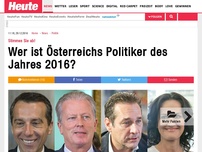 Bild zum Artikel: Stimmen Sie ab!: Wer ist Österreichs Politiker des Jahres 2016?