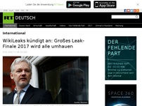 Bild zum Artikel: WikiLeaks kündigt an: Großes Leak-Finale 2017 wird alle umhauen