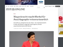 Bild zum Artikel: Berlin: Wagenknecht macht Merkel für Anschlagsopfer mitverantwortlich