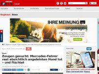 Bild zum Artikel: Bonn - Zeugen gesucht: Mercedes-Fahrer rast absichtlich angeleinten Hund tot – und flüchtet