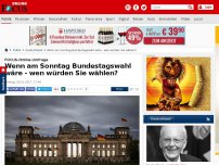 Bild zum Artikel: FOCUS-Online-Umfrage - Wenn am Sonntag Bundestagswahl wäre - wen würden Sie wählen?