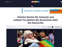Bild zum Artikel: Gleiche Rechte für Schwule und Lesben? So denken die Deutschen über die Homo-Ehe