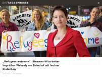 Bild zum Artikel: „Refugees welcome“: Siemens-Mitarbeiter begrüßen Wehsely am Bahnhof mit lautem Klatschen