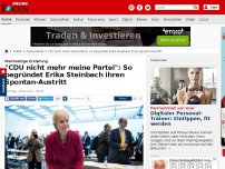 Bild zum Artikel: Mehrseitige Erklärung - 'CDU nicht mehr meine Partei': So begründet Erika Steinbach ihren Spontan-Austritt