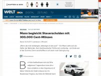 Bild zum Artikel: Wut auf Behörde: Mann begleicht Steuerschulden mit 300.000 Cent-Münzen