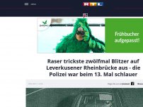 Bild zum Artikel: Raser trickste zwölfmal Blitzer auf Leverkusener Rheinbrücke aus - die Polizei war beim 13. Mal schlauer