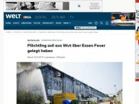Bild zum Artikel: Nordrhein-Westfalen: Flüchtling soll aus Wut über Essen Feuer gelegt haben