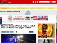 Bild zum Artikel: Ansage der Polizei Aalen - Nach tödlichem Unfall: Polizei wehrt sich auf Facebook gegen Gaffer