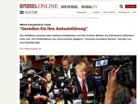 Bild zum Artikel: Offener Brief der US-Presse an Trump: 'Genießen Sie Ihre Amtseinführung'