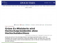 Bild zum Artikel: Grüne Ex-Ministerin wird Hochschulpräsidentin ohne eigenen Hochschulabschluss