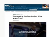 Bild zum Artikel: Symbolische Geste: Obamas letzter Anruf aus dem Oval Office ging an Merkel