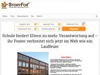 Bild zum Artikel: Schule fordert Eltern zu mehr Verantwortung auf – ihr Poster verbreitet sich jetzt im Web wie ein Lauffeuer